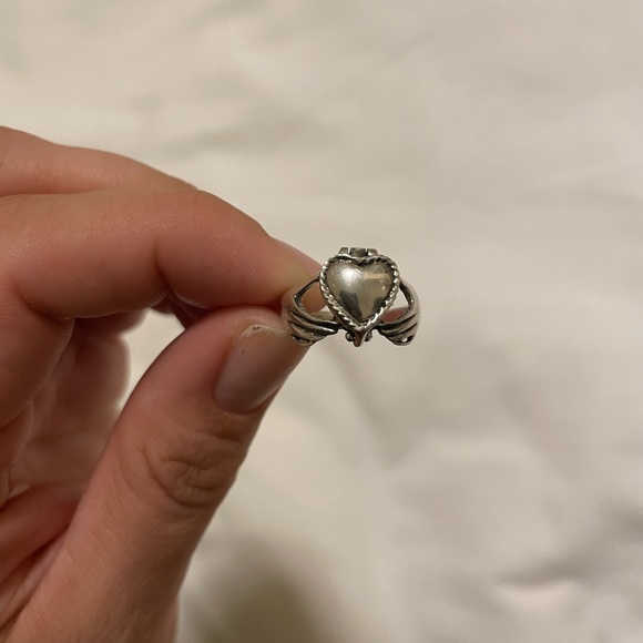 Vintage Victorian Heart Poison Box Statement Ring 925 Sterling Silver Size 7.5 - Picture 14 of 15